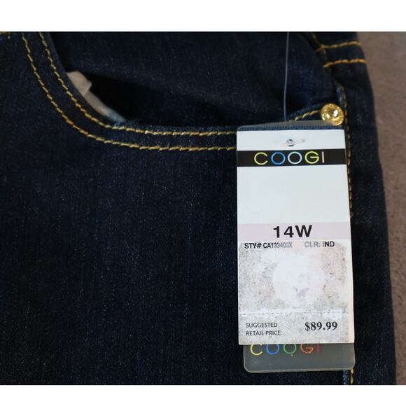 Coogi Jeans Womens 14W Indigo Blue Embroidered Pocket Stretch Denim New Tags - Picture 3 of 12